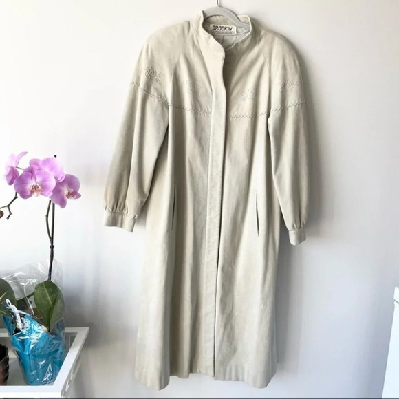 Vintage Brodkin  Ultrasuede Embroidered Overcoat Union Tag - Picture 6 of 15